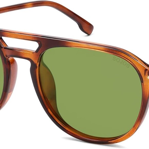Retro Polarized Aviator Sunglasses for Women Men UV400 Protection Square Shades - Picture 1 of 5